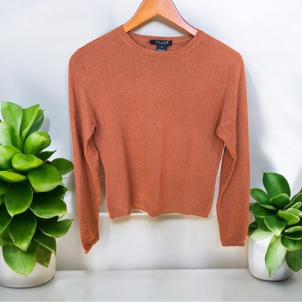 Grace Cashmere Women's Brown Sweatshirt 100% puré cashmere